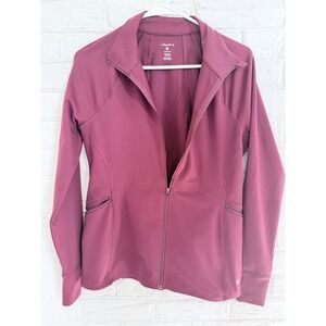 Layers Qwick Dry Zip Up Jacket Women Size S Burgundy ActivewearAthleisure‎